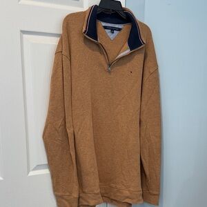 Tommy Hilfiger Men's Brown Zip-Up Sweater